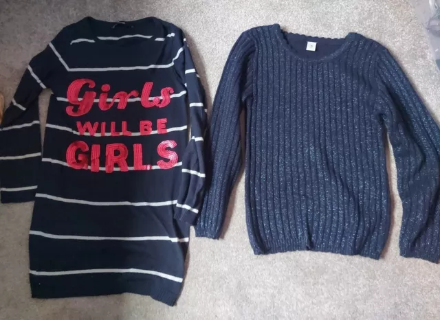Bundle: Girls sequin jumper dress George and TU sparkly jumper age 6-7 years