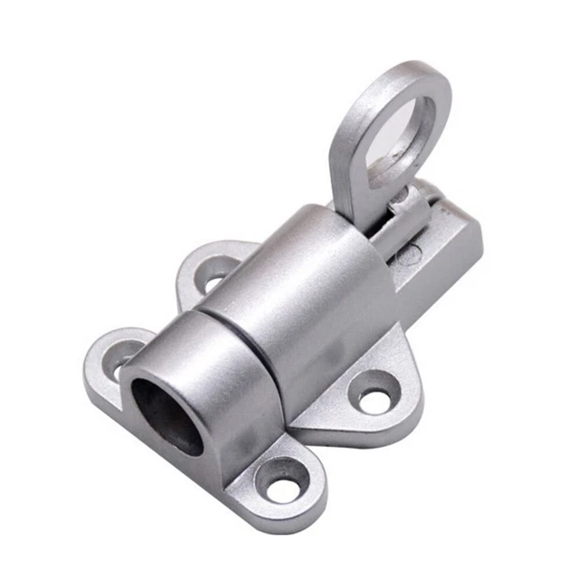 Gate Pull Ring Spring Bounce Door Self Closing Bolt Latch Lock Aluminum Alloy