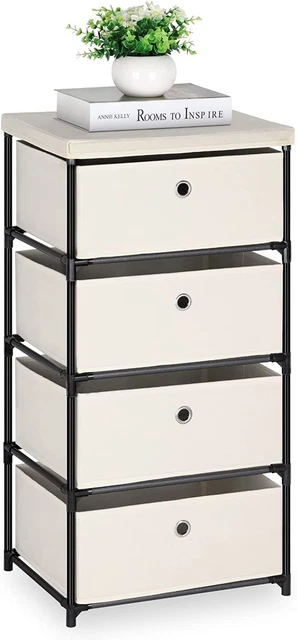 Chest Storage Dresser 4 Drawers Organizer Bedroom Fabric 4Drawers Organizer Unit