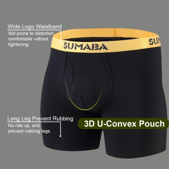 Men's Underwear Moisture Wicking Bamboo Boxer Briefs No Ride Up Male Boxers