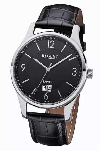 Elegant Regent Big Date Sapphire Glass Stainless Steel Men's Watch