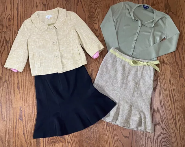 Mixed Lot Of 4 Pc Woman’s Clothes Cardigan, Jacket, Skirts, Ann Taylor Sz S-M &