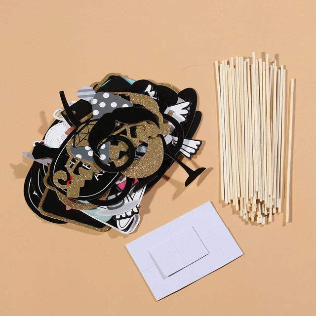 53 pièces accessoires de photobooth de fête de mariage barbe lèvres décorations
