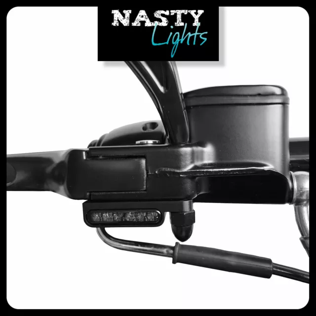 NastyLights LED Blinker LONG Alu Silber Harley-Davidson Custom 3