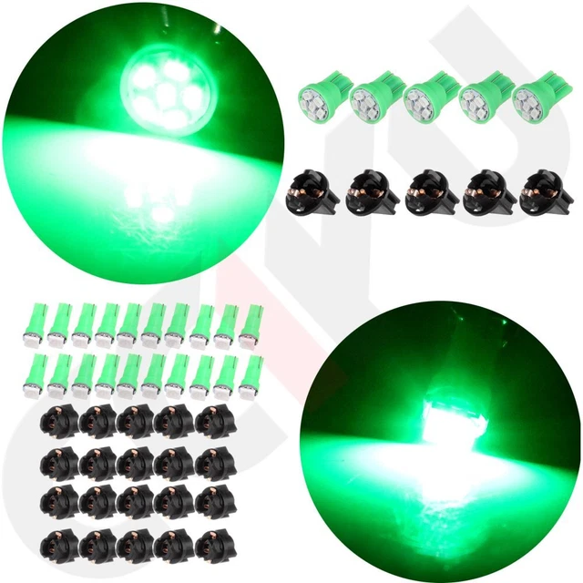 20x T5 5x T10 Set White LED Bulb Instrument Panel Cluster Light w/ Twist Sockets