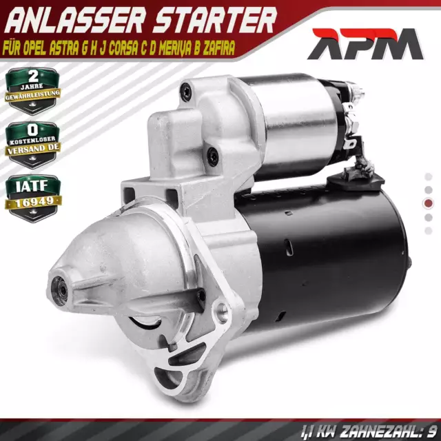 Anlasser Starter 1,1 KW für Opel Astra G H J Corsa C D Meriva B Zafira Vectra C