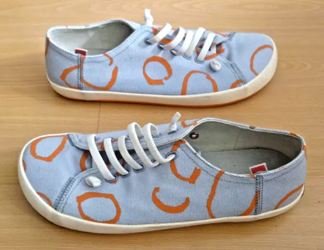 CAMPER Peu Rambla Blue and Orange Canvas Shoes Size UK 11 EU 45