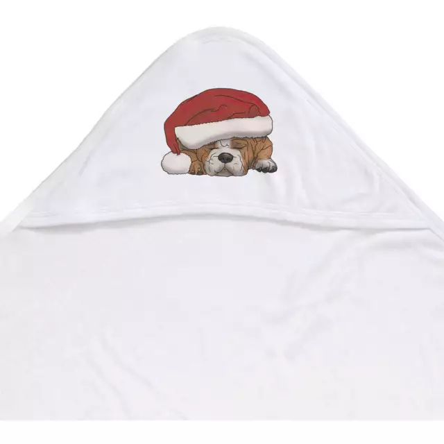 'Santa Sleepy Bulldog' Baby Kapuzenhandtuch (HT00028046)