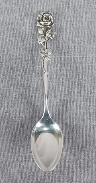 Reed & Barton Harlequin Repousse Rose Sterling Silver Demitasse Spoon