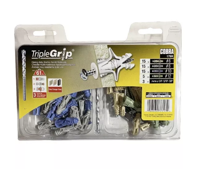 Cobra 50-Pack Assorted Length Assorted Diameter Standard Drywall Anchor Screws