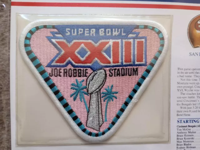 Large NFL Super Bowl XXIII (23) Sew on Patch - San Francisco 49ers vs Bengals