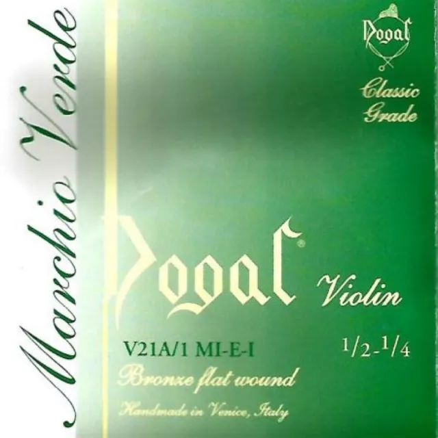 DOGAL V21 SET CORDE x VIOLINO 1/2 1/4  MUTA COMPLETA SERIE VERDE IN BRONZO