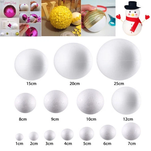 Lot De 10 Boules En Mousse Hémisphères Blanc - 7 Cm De Diamètre - Pour Modélisme Et Loisirs Créatifs