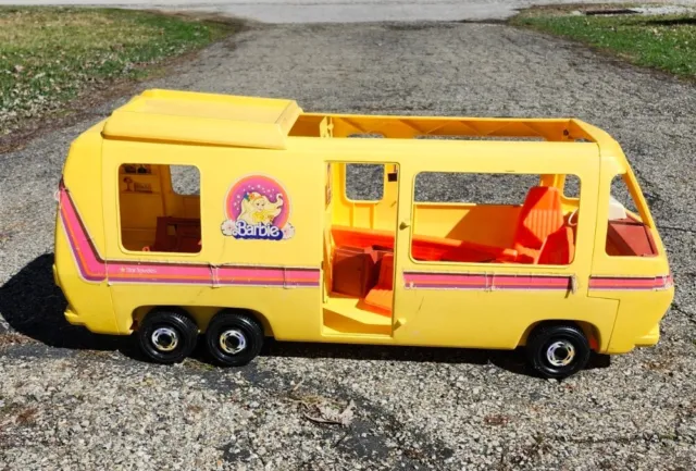 Vintage Barbie Star Traveler GMC Eleganza Motor Home RV Camper Yellow For Parts!