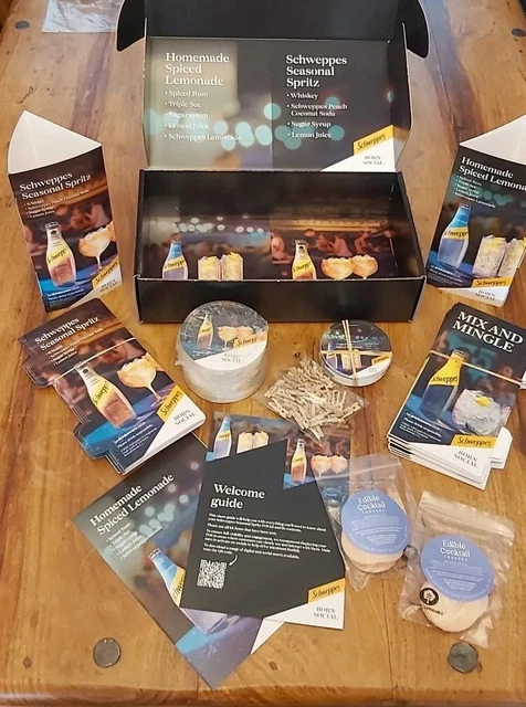 New Job Lot Boxed Schwepps Advertising Drip Mats Cocktail Toppers Table Talkers