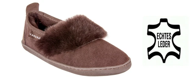 Femmes Chaussons Cuir Véritable Peau de Mouton Chaussons Avec Laine D012/05