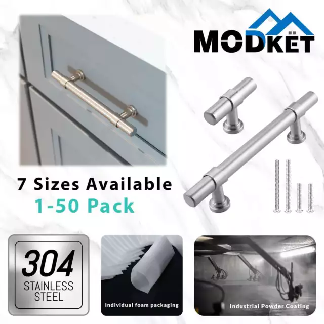 Brushed Nickel Modern Cabinet Handles Bar Pulls Kitchen Hardware Stainless Steel