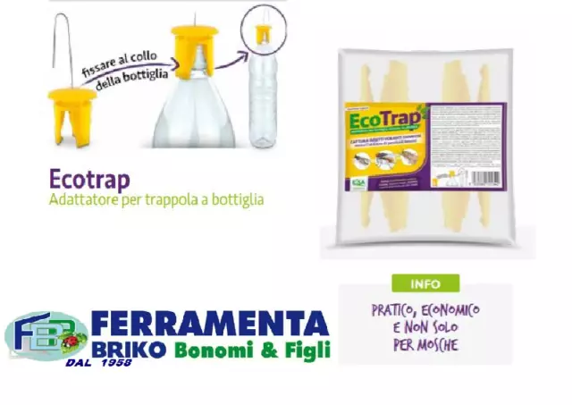 Trappola Bio Tappo EcoTrap Calabroni Vespe Mosche Originale Made in Italy 4pezzi