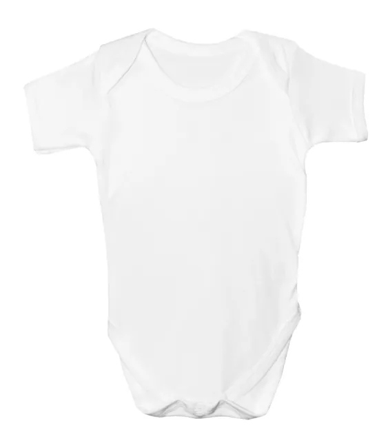 Plain White Baby Grow Boys Girls Vest Cotton Babygrow Short Sleeve Bodysuit