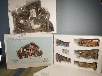 kurt adler resin nativity set with figures and stable