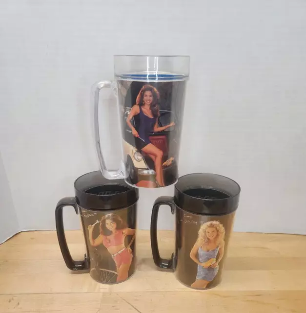 Vintage Set of 3 Snap-on Tools Mugs Thermo-Serv 1994 Model Girls USA