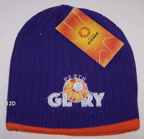 Perth Glory FC Hyundai A League Mens Purple Embroidered Beanie New