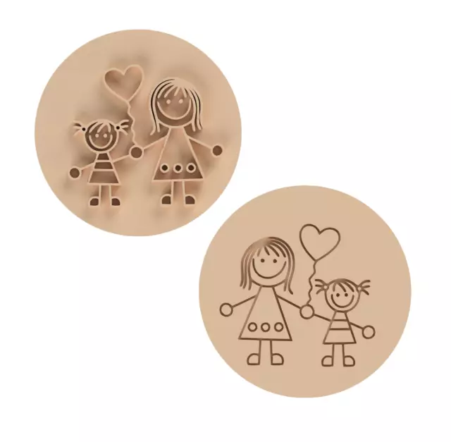 Mothers Day Girl Daughter Cookie Cutter & Stamp