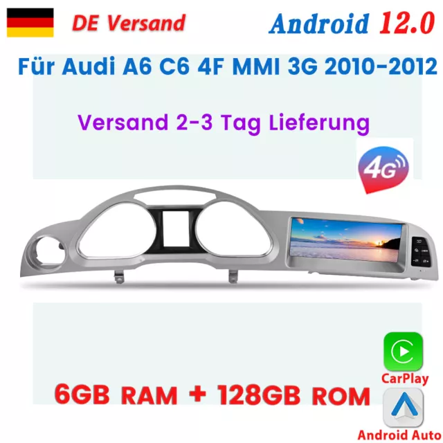 6+128GB Für Audi A6 C6 4F MMI 3G 2010-2012 8.8" Carplay Android Autoradio GPS BT