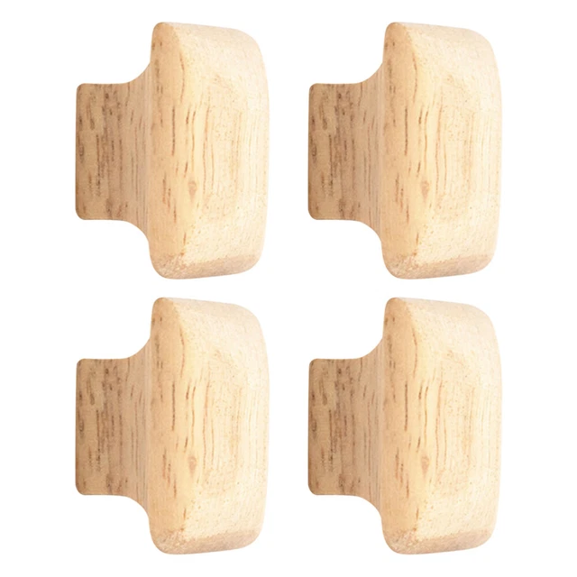 4 Pcs Wooden Pulls Knobs Cupboard Closet Door Knobs Dresser Drawers Closet Knob