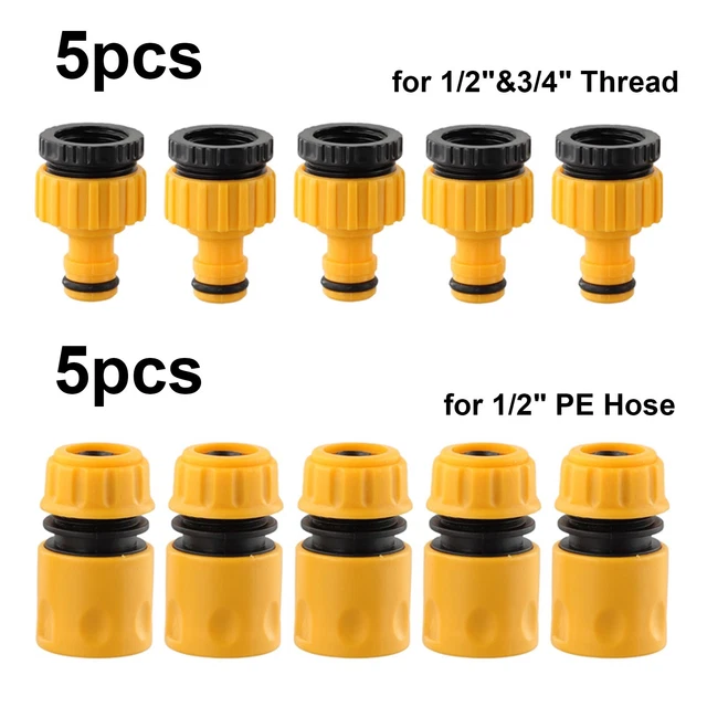 Adaptateurs De Robinet Jardin 2-en-1, Filetage 1/2" Et 3/4", Lot De 3 - Raccord Universel Pour Tuyau D'arrosage - 8