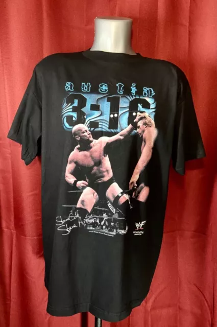 VTG 90’s WWF Stone Cold Steve Austin Black Wrestling T-Shirt Men Size L NWT RARE