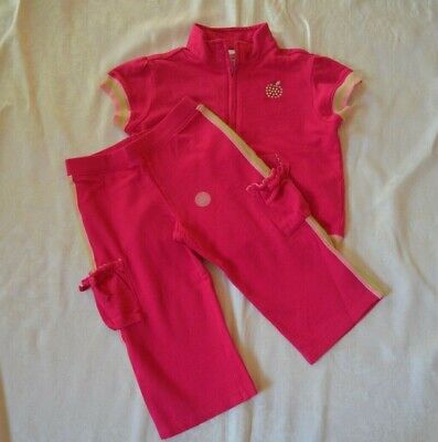 Gymboree CANDY APPLE Dark Pink Zip UP Jacket Top & Capri Cargo Pants NWT Choice