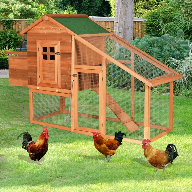 Large Wooden Chicken Coop Hen Cage House Rabbit Bunny Hutch Nesting Box Backyard