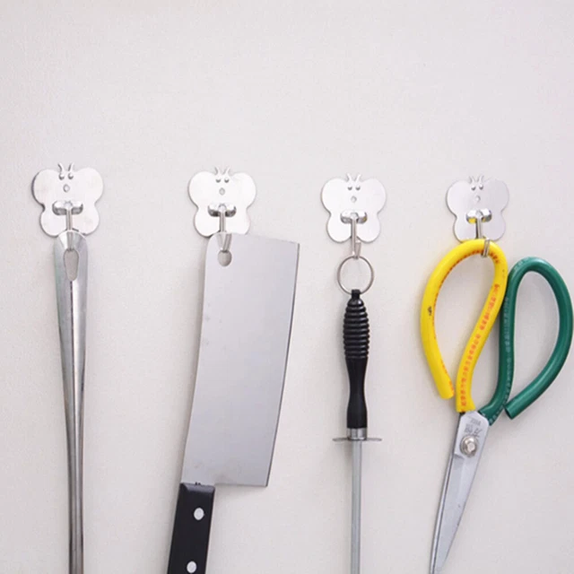 10 pz ganci in metallo creativo ganci adesivi senza punzone bagno cucina dietro