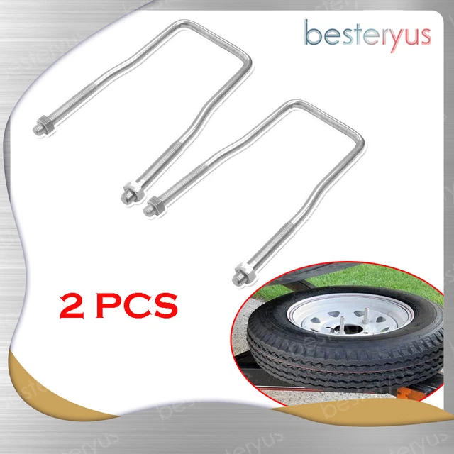 2X Spare Tire Carrier Zinc Plated U-Bolt Holder Bracket Side Mount for 4 or 5Lug