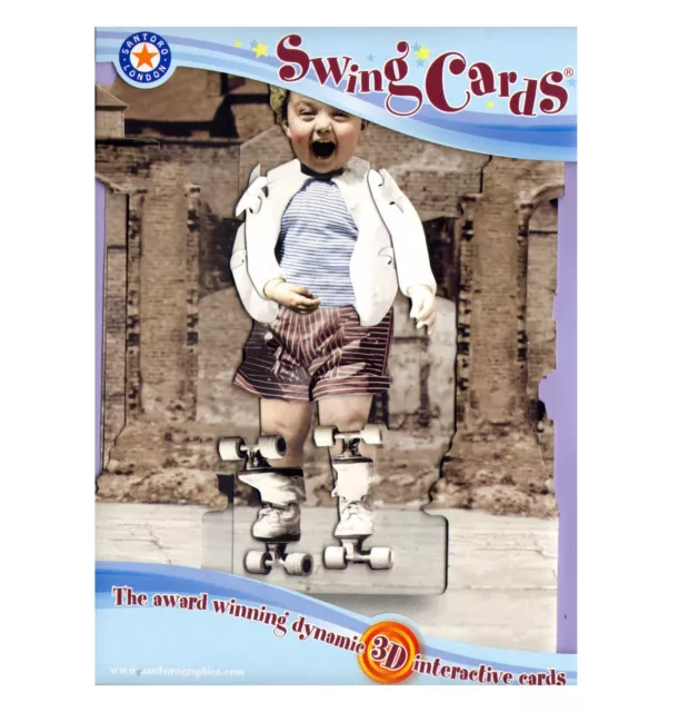 Geronimo Roller skates King - Santoro 3D Pop-Up Greeting Card New