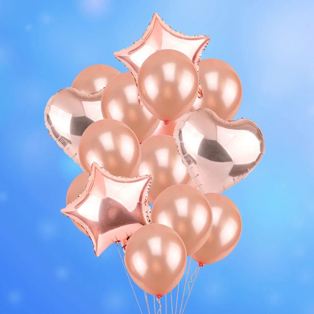 16 pezzi palloncini rosa tinta unita a forma di cuore a forma di stella palloncini forniture per feste