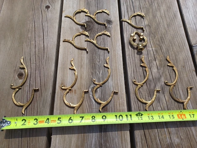 Vintage Brass Coat Hat Hooks