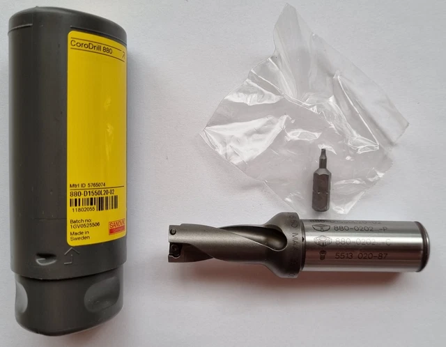 CoroDrill® Sandvik 880 Wendeplattenbohrer Typ: D1550L20-02. Ø15,5 mm