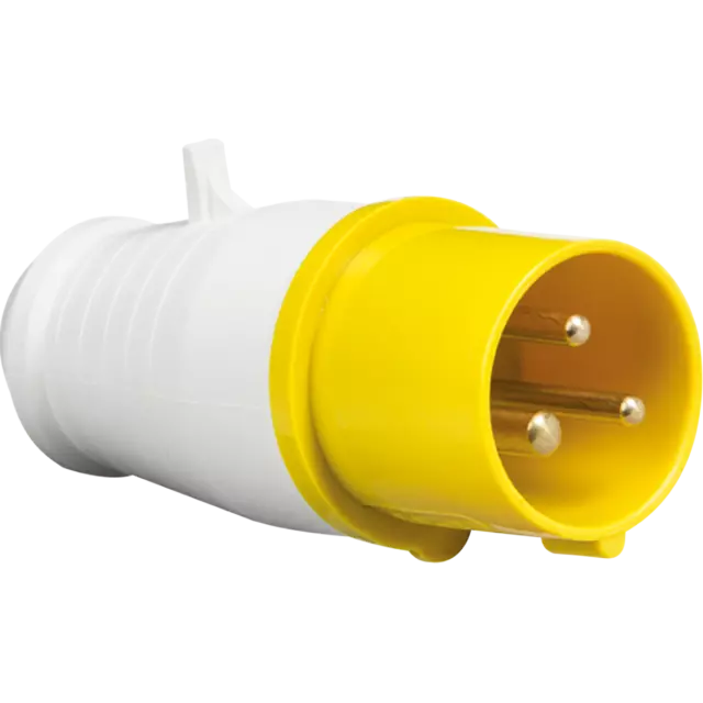 110V 16A 3 Pin 2P+E Industrial Site Construction Plug Connector Yellow