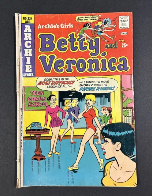 Betty and Veronica #224 Archie’s Girls Archie Comics Bronze Age 1974