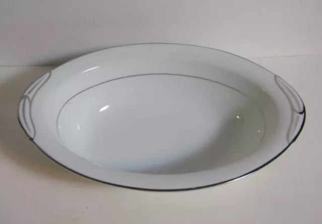 Noritake DERRY Oval Vegetable Serving Bowl  Platinum Trim