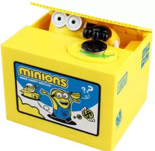 Minions piggy bank automatic money coin steal electronic box plastic doll Gift