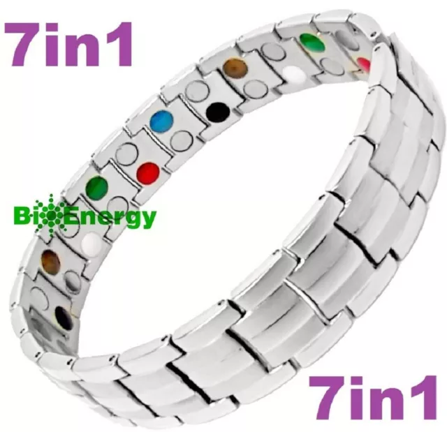 7in1 TITANIUM strong Magnetic Energy Armband Power Bracelet Bio GERMANIUM 69874