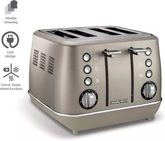 ‎Morphy Richards Evoke Premium 4-Slice Toaster - Platinum 2