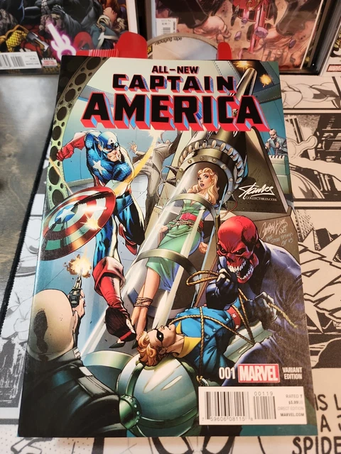 All New Captain America #1 Stan Lee Collectibles J Scott Campbell Variant Vf-Nm