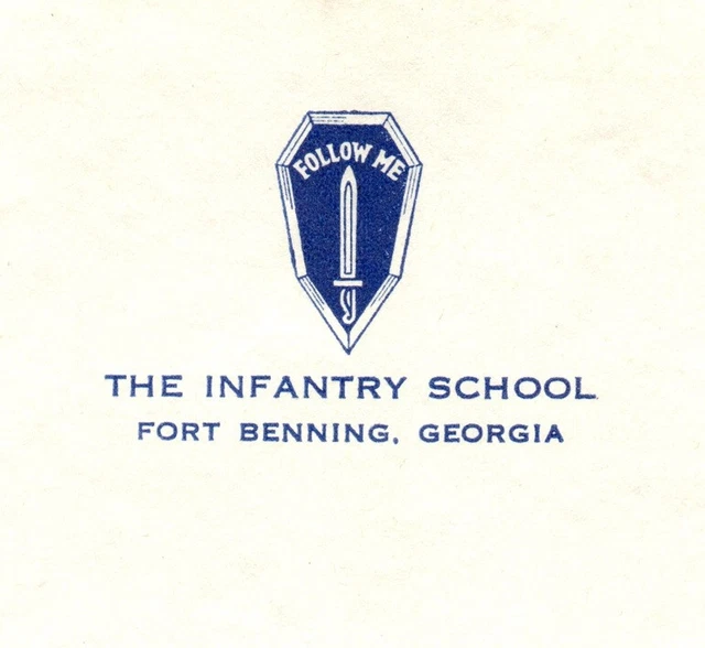 Fort Benning Georgia Infantry School  Vintage Letterhead WWII Korean War Era