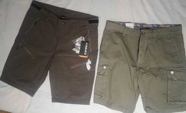 PANTALONI CORTI tecnici Icepeak Trekking + Bugatti classico L/50 nuovi! 2x1