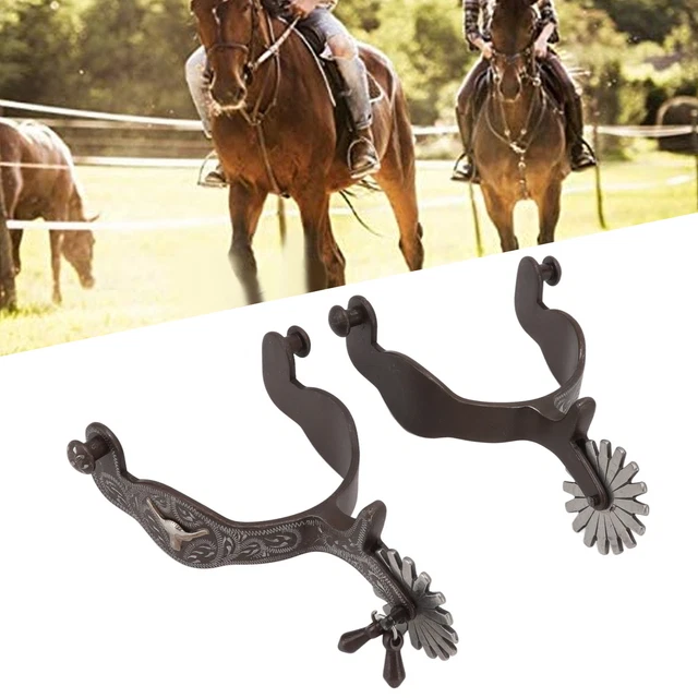 HG 1 Pair Engraved Boots Spur With Vintage Pattern Horse Spurs For Saddlery