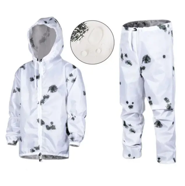 Snow Jacket Pant Set Hunting  Snow Camo Ghillie Suits Winter Camouflage